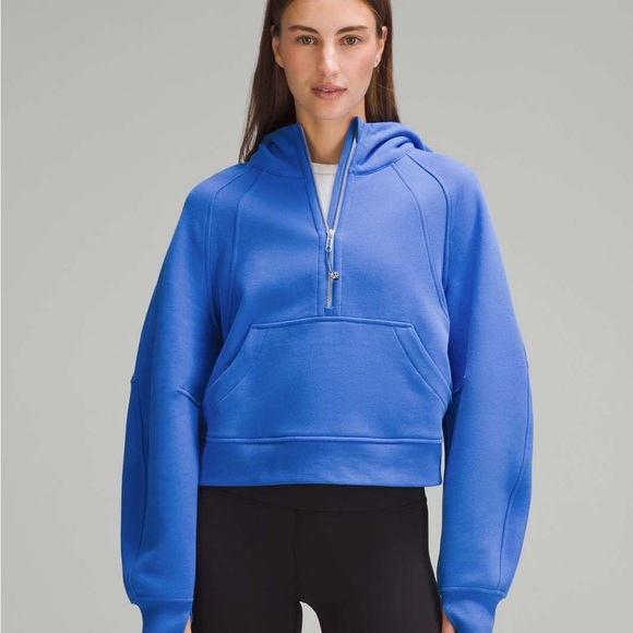 lululemon athletica Tops - Lululemon Oversized Scuba Pitch Blue Half-Zip Hoodie M/L